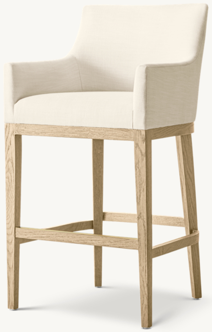 Morgan Curved-Back Track Arm Fabric Bar & Counter Stool 