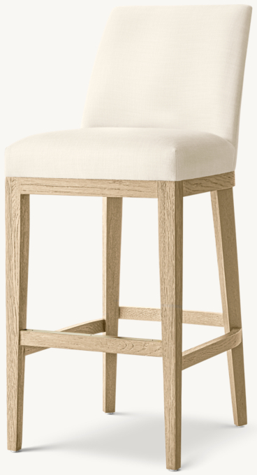 Morgan Curved-Back Armless Fabric Bar & Counter Stool 