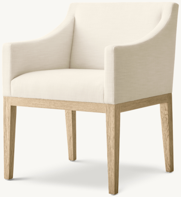 Morgan Slope Arm Fabric Dining Armchair 