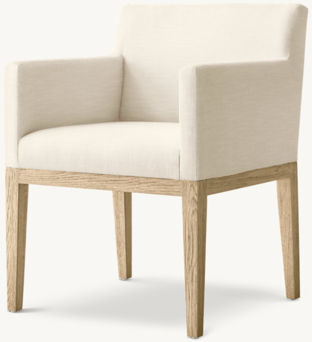 Morgan Track Arm Fabric Dining Armchair 