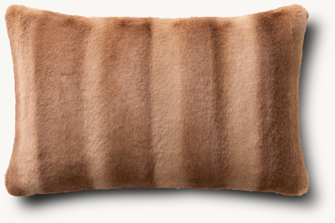 Luxe Mink Faux Fur Pillow - Lumbar