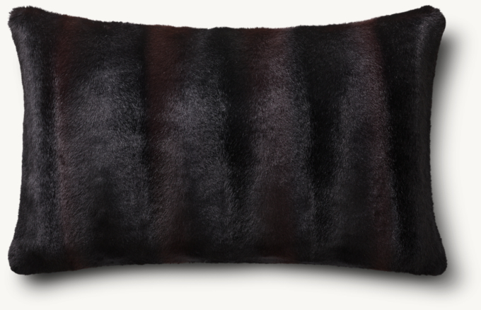 Front view of Luxe Mink Faux Fur Pillow - Lumbar 