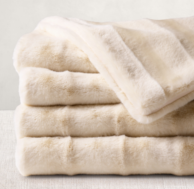 RH Faux Fur Throw