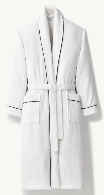 Hotel Satin Stitch Turkish Cotton Robe | RH