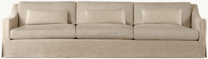Belgian Slipcovered Classic Slope Arm 3-Seat Sofa