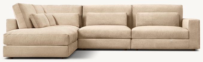 Lugano Modular 4-piece Left-Arm L-Sectional with Open Chaise