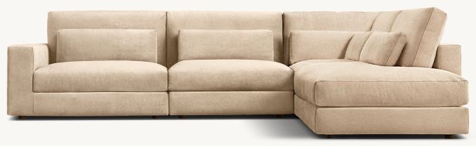 Lugano Modular 4-piece Right-Arm L-Sectional with Open Chaise