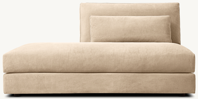 Classic chaise shown in Sand Performance Velvet.