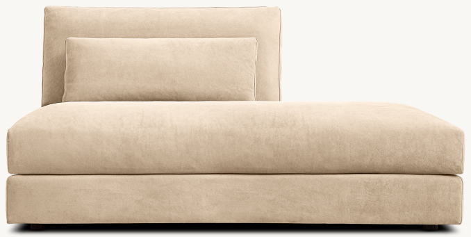 Classic chaise shown in Sand Performance Velvet.