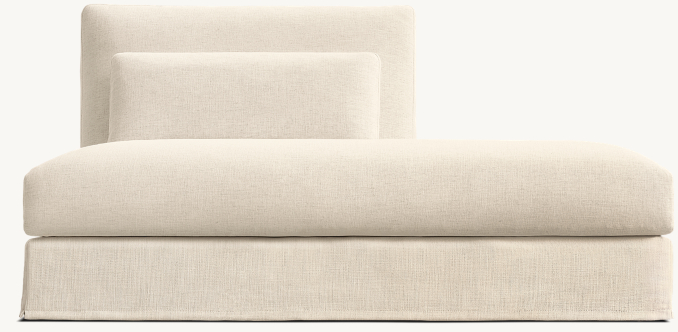 Classic chaise shown in Natural Perennials® Performance Textured Linen Weave.