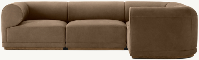 Front view of Bond Modular Leather 4-Piece L-Sectional 
