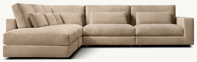 Lugano Leather 5-piece Left-Arm L-Sectional with Open Chaise