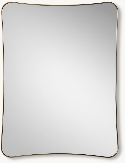 italian Midcentury Metal Contoured Mirror