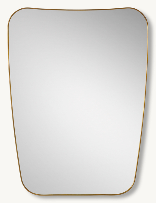 Italian Midcentury Metal Tapered Mirror