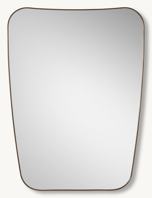 Midcentury Metal Tapered Mirror