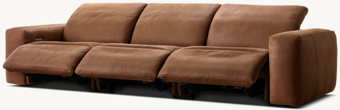 Restoration hardware reclining sofa discount