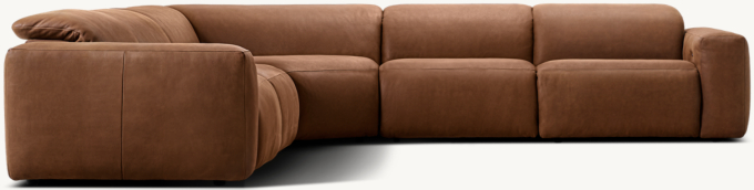 Blake Recliner Modular Leather 5-Piece Corner Sectional