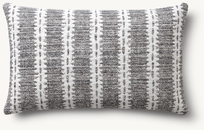 Nazaré Notched Stripe Outdoor Pillow Cover - Lumbar  