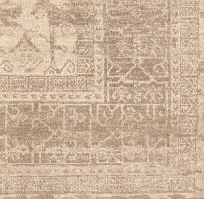 Overhead view of Priya Wool Rug Swatch 
