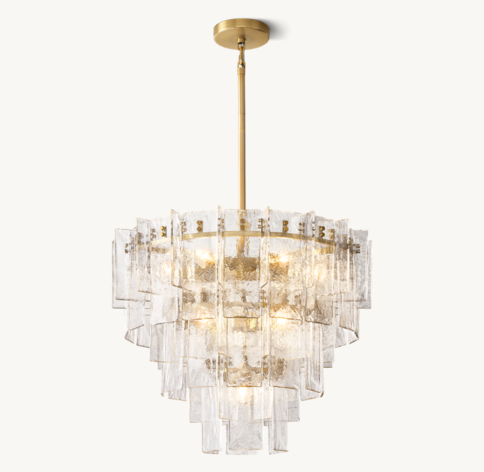 Lattice Clear Glass Tiered Round Chandelier 36\"