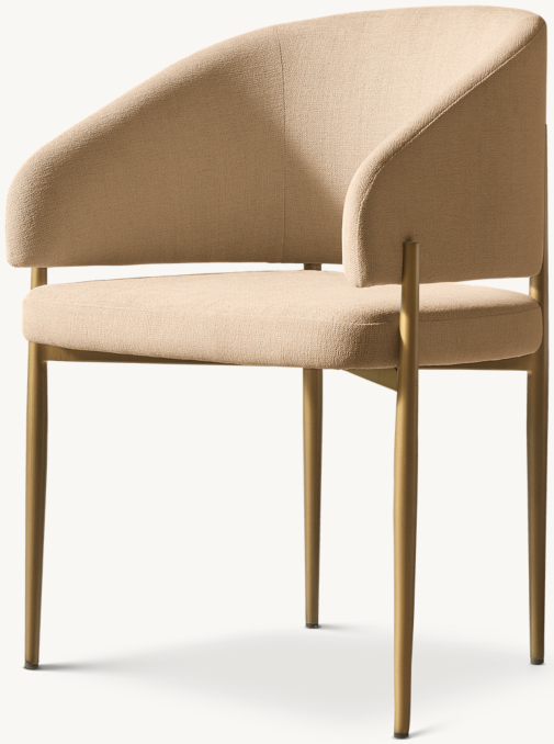 Eva Metal Fabric Dining Armchair