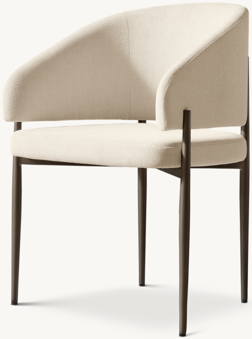 Eva Metal Fabric Dining Armchair