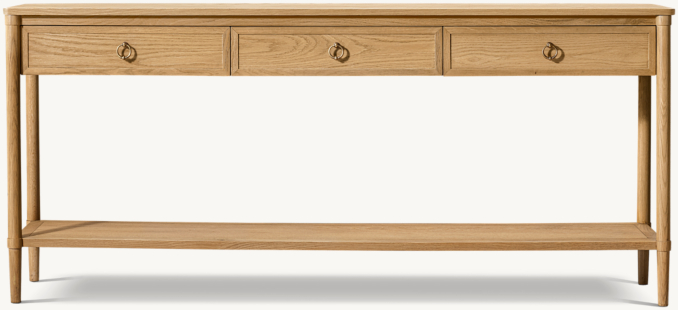 Vue de Face - François - Console - Chêne Clair