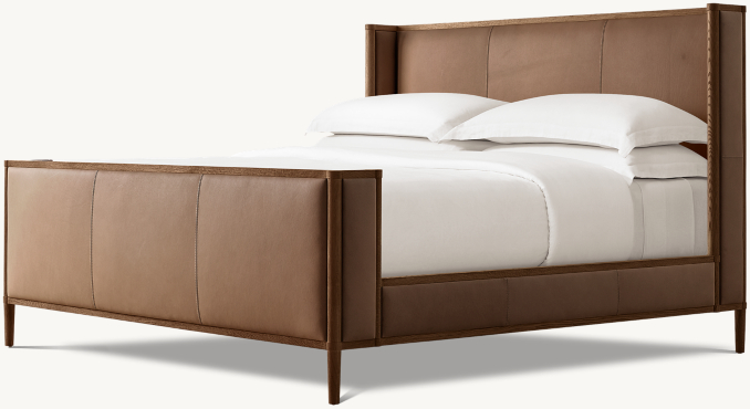 Shown in Italian Cavallino Truffle with Brown Oak finish.