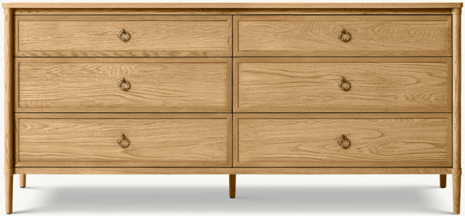 Front view of François 6-Drawer Dresser 
