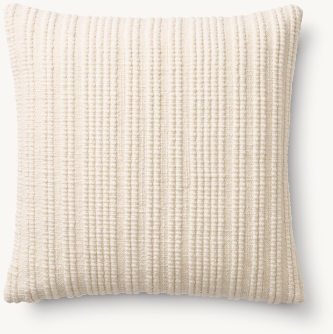 Loa Merino Wool Stitched Stripe Pillow - Square