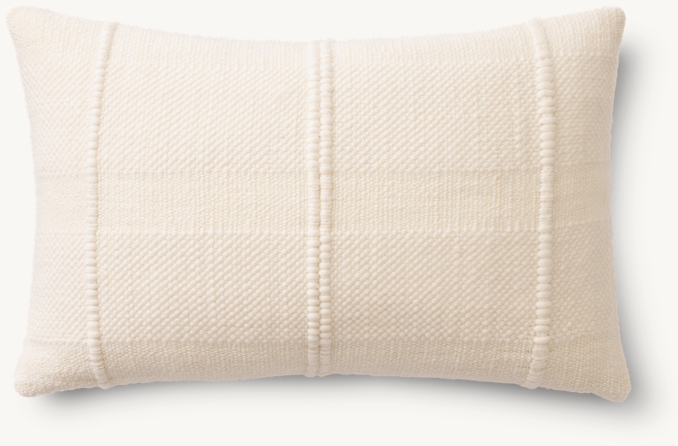 Overhead view of Loa Merino Wool Parallel Stripe Pillow - Lumbar 