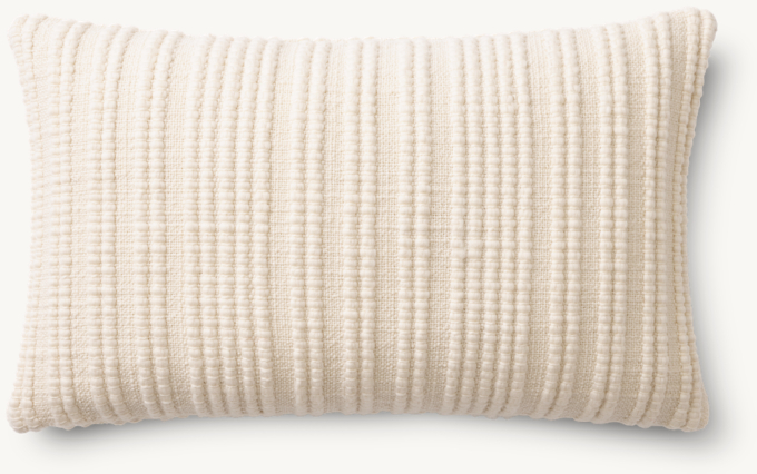 Loa Merino Wool Stitched Stripe Pillow - Lumbar