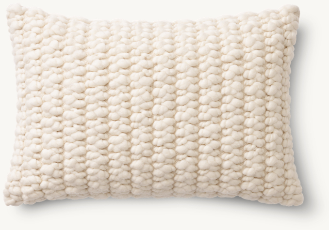 Overhead view of Loa Merino Wool Seed Stitch Pillow - Lumbar 