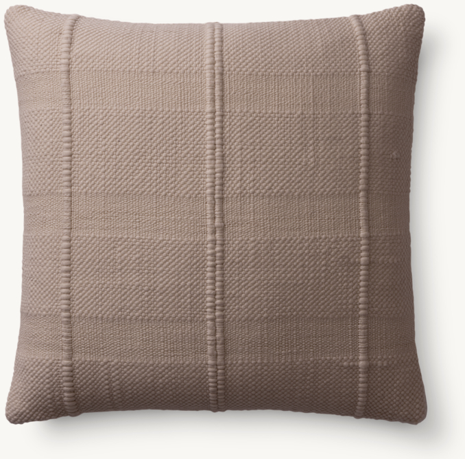 Overhead view of Loa Merino Wool Parallel Stripe Pillow - Square 