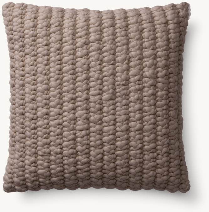 Overhead view of Loa Merino Wool Seed Stitch Pillow - Square 