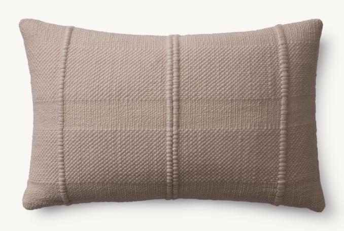 Overhead view of Loa Merino Wool Parallel Stripe Pillow - Lumbar 