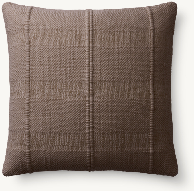 Overhead view of Loa Merino Wool Parallel Stripe Pillow - Square 