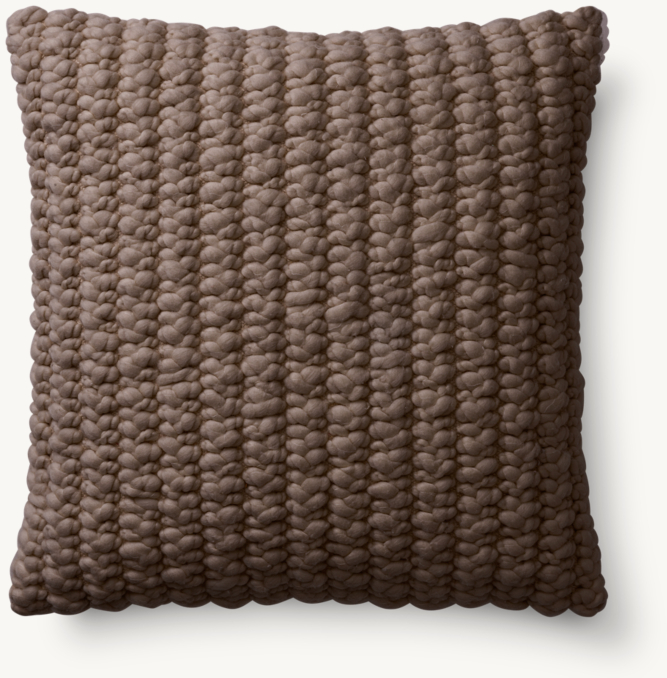 Overhead view of Loa Merino Wool Seed Stitch Pillow - Square 