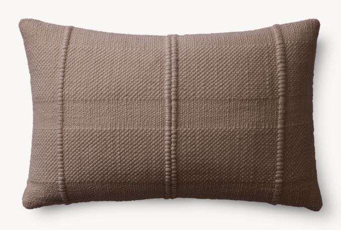 Overhead view of Loa Merino Wool Parallel Stripe Pillow - Lumbar 
