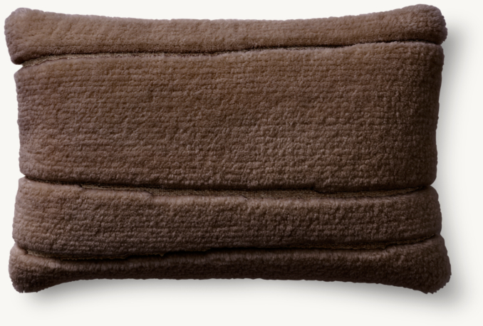 Overhead view of Hakim Merino Wool Horizontal Stripe Pillow - Lumbar 