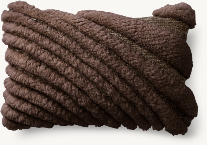 Overhead view of Hakim Merino Wool Diagonal Stripe Pillow - Lumbar 