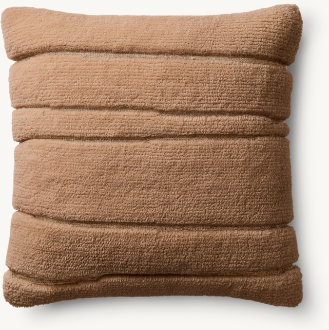 Overhead view of Hakim Merino Wool Horizontal Stripe Pillow - Square 