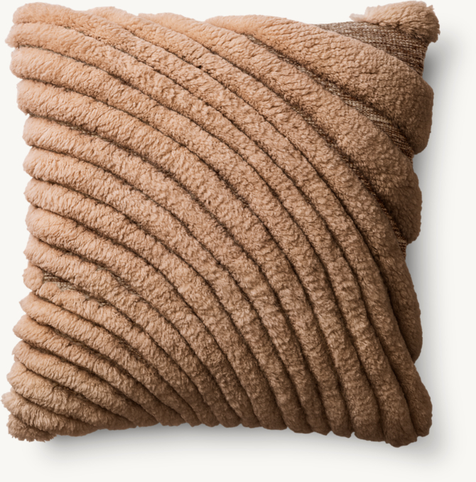Overhead view of Hakim Merino Wool Diagonal Stripe Pillow - Square 