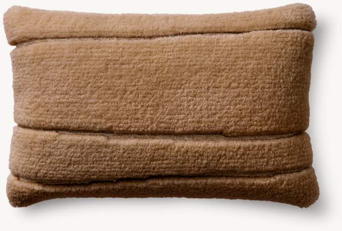 Overhead view of Hakim Merino Wool Horizontal Stripe Pillow - Lumbar 