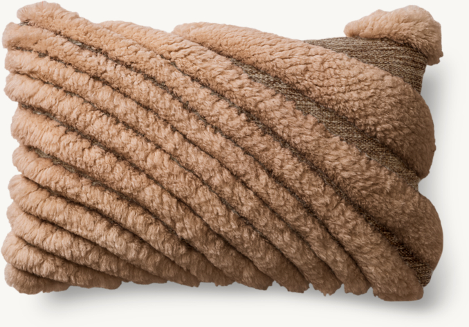 Overhead view of Hakim Merino Wool Diagonal Stripe Pillow - Lumbar 