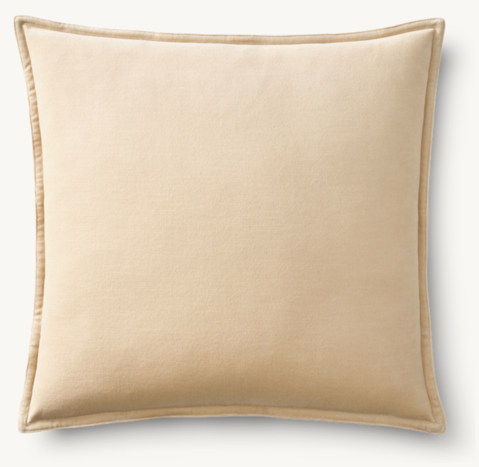 Overhead view of Cotton Velvet Pillow - Square 