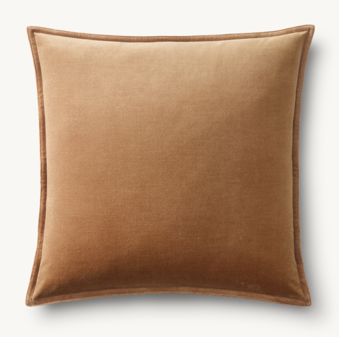Overhead view of Cotton Velvet Pillow - Square 