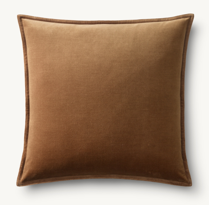 Overhead view of Cotton Velvet Pillow - Square 