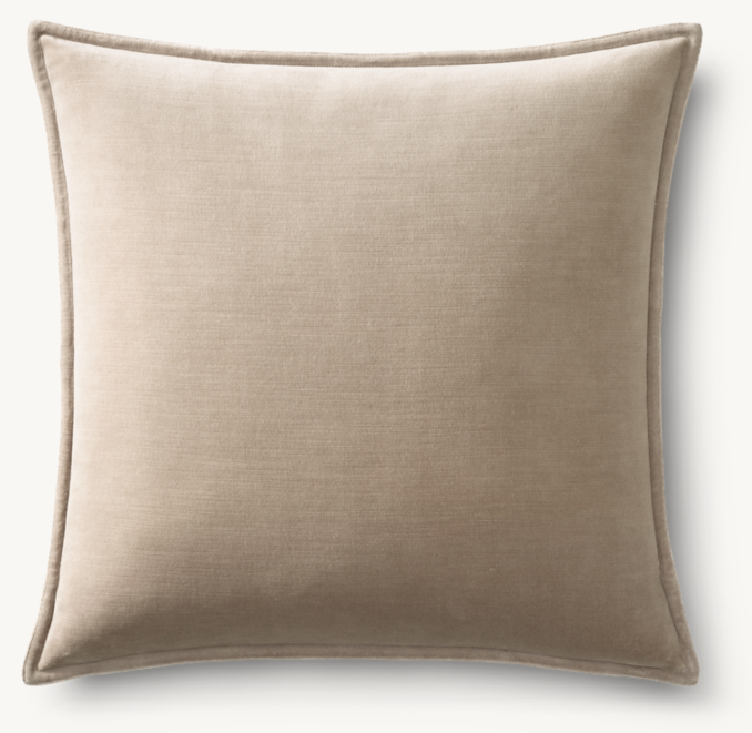 Overhead view of Cotton Velvet Pillow - Square 