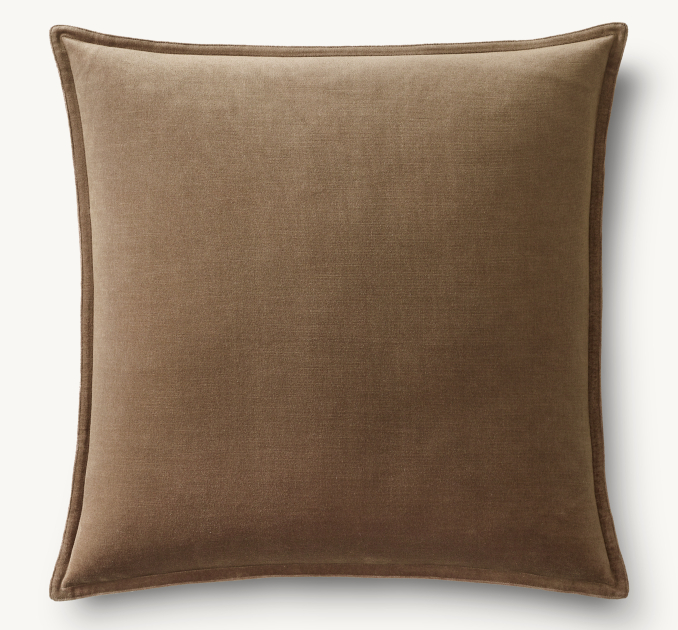 Overhead view of Cotton Velvet Pillow - Square 